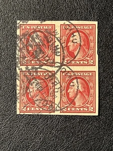 US 1912 #409 Imperf Used Block of 4 NICE LE247 - Picture 1 of 2