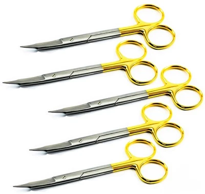 Tesoura 5X curva 13 cm micro serrilhada rosca tesoura afiada HARTMETAL TC - Imagem 1 de 4