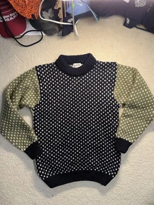 Devold Nordsjo Sweater Herren Large 3-farbig 100% Wolle Rundhals Norwegen Pulli Neu - Bild 1 von 10