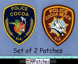 COCOA BEACH (2 Patches Old New LOT) FLORIDA Police Patch NASA SPACE SHUTTLE 8G - Picture 1 of 1