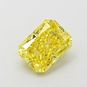 Radiant 1.01ct Fancy Vivid Yellow VS2 CVD IGI loose lab grown diamond - Picture 1 of 3