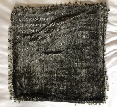 Funda Almohada Terciopelo Verde Imitación Cristal Borde 18 x 18 Seda Rayón Foto 1 de 4