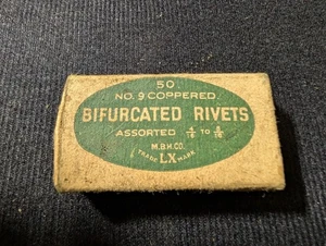 Kupfer Gabel Nieten 28 Stück verschiedene Größen 4/16-8/16 - Bild 1 von 1