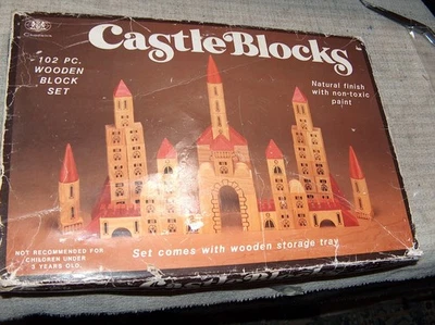 1986 Chadwick Castle Blocks 99 PC Wooden Block Set (missing 3 pieces) - Image 1 of 4