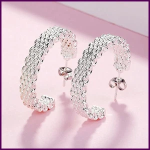 Popular aretes finos de plata de ley 925 con dijes para mujer creatividad - Imagen 1 de 24
