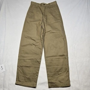Uniqlo Wide Fit Chino Pants Men 27x28 Brown Baggy - Picture 1 of 9