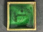 Coupe Vide Poche Céramique Émail Vert Oiseau Stylisé vers 1960-70. Accolay ?
