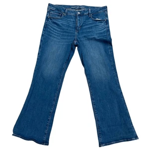 American Eagle Outfitters Bootcut Jeans Women's 18 Blue Denim Next Level Stretch - Picture 1 of 7