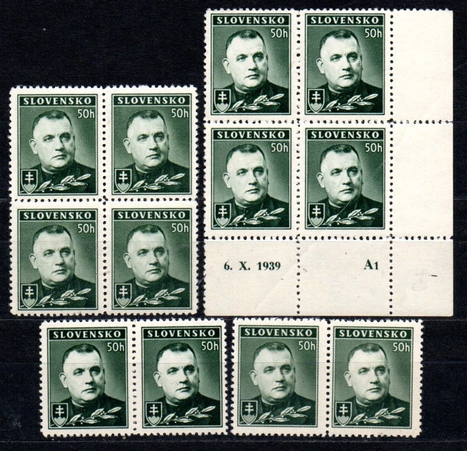 Slovakia,  Jozef Tiso Mi. 67 plate mark A 1 - Image 1 of 1