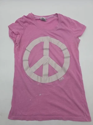 Camiseta Victoria Secret Rosa Mujer Mediana Paz Gráfica Camiseta. #38932 Foto 1 de 4