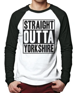 Straight Outta Yorkshire Herren Baseball Oberteil Yorkshire York Tee - Bild 1 von 4
