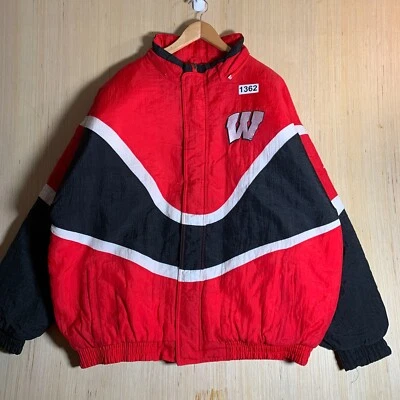 Vintage Wisconsin Jacket Adult Size Extra Large Red Long Sleeve Men's Pullover - Image 1 of 4