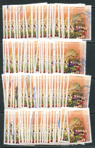 ST. LUCIA Sc#1217 2005 30c Fruits & Nuts Definitive Wholesale Lot of 100 Used Cover