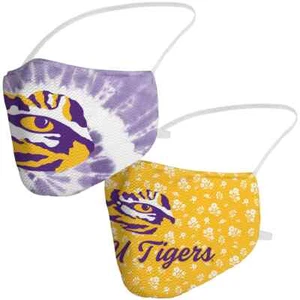 Paquete de 2 máscara facial para adultos marca LSU Tigers Fanatics - Imagen 1 de 6