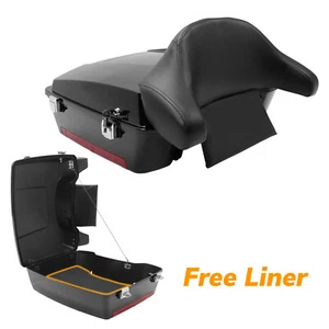 Chopped Pack Trunk W/ Backrest Fit For Harley Tour Pak Touring Glide 1997-2013 - Picture 1 of 12
