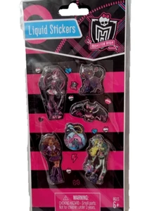 MONSTER HIGH STICKER SHEET SET 6 pc PUFFY LIQUID STICKERS Coffin CAT baThe Rev's - Picture 1 of 22