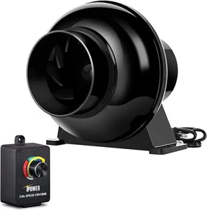 Ventilatore Condotto In Linea 4 Pollici 195 CFM con Regolatore Velocità Variabile - Foto 1 di 12