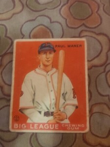 1933 Goudey Big League Chewing Gum - R319 #25 PAUL WANER BEAUTY HOF CARD 