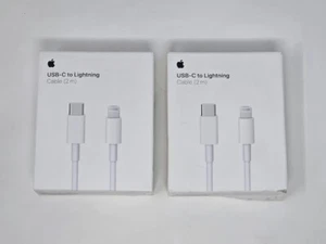 LOT OF 2 GENUINE Apple USB-C-to-Lightning Charging Cable 2M MQGH2AM/A - A2441 - Picture 1 of 3