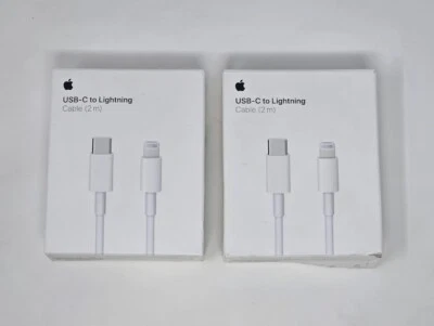 LOTE DE 2 cables de carga USB-C a relámpago genuinos Apple 2M MQGH2AM/A - A2441 Foto 1 de 3