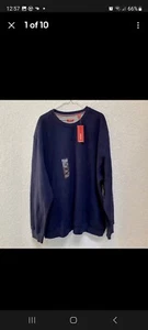IZOD Mens Large Sueded Fleece Sweatshirt Long Sleeve Midnight Blue $50 - Picture 1 of 8