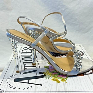 Donna Taglia 8 Badgley Mischka Jewel Strass Tacchi Sposa Doccia  - Foto 1 di 12