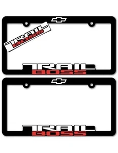 Trail Boss (2) License Plate Frames 3D Raised Letter Frame Brackets (1-Pair) - Picture 1 of 5