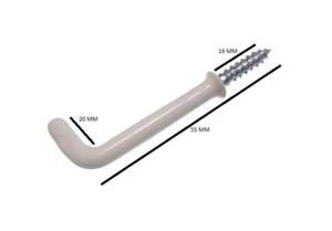 Gancho Cómoda 38mma Hombro Total Longitud 53mm PVC Blanco Con Paquete Talla 10 - Picture 1 of 1