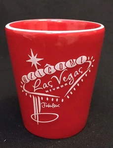 Souvenir Red Ceramic Shot Welcome to Fabulous Las Vegas - Picture 1 of 6