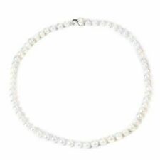 WOW White Pearl & Cambodian Zircon Rhodium Plated 925 Silver Adjustable Necklace