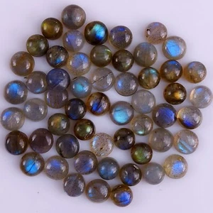 55Pcs 105Cts Natural Blue Labradorite Calibrated Cabochon Gemstone Lot 5x5mm#734 - Picture 1 of 6