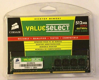 NEW! (old stock) DDR2 RAM - 512 MB (1x 512 Mb) - VS512MB667D2  (B30) - Image 1 of 3