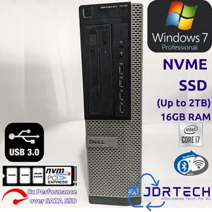 Customizable Windows 7 Pro Dell Optiplex 7010 Core i7 NVME SSD 16GB WiFi BT USB3 - Afbeelding 1 van 11