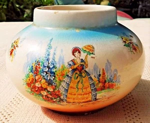VINTAGE EARLY 20th CENTURY STRATFORD-ON-AVON SOUVENIR PORCELAIN POWDER JAR - Picture 1 of 7