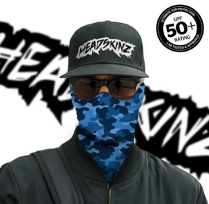 UPF50+ FACE MASK / BANDANA - CLASSIC CAMO BLUE - (Motorbike, Fishing, Camping) - Bild 1 von 4