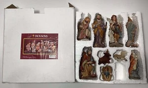 VINTAGE DICKSONS NATIVITY 9-PIECE SET RESIN FIGURES 5 3/4" HIGH W/BOX CH-558 - Picture 1 of 12