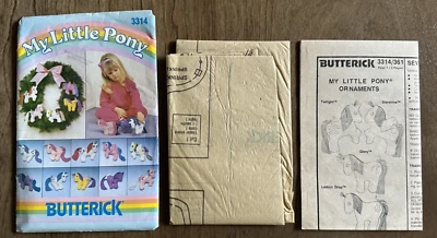 My Little Pony MLP Butterick pattern 3314 UNCUT ornaments 1985 Hasbro NEW VTG - Image 1 of 4