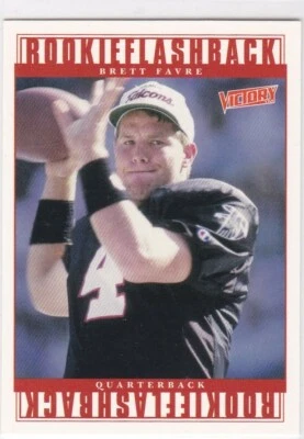 BRETT FAVRE ROOKIE FLASHBACK Farve Football Upper Deck Victory FALCONS PACKERS - Image 1 of 2