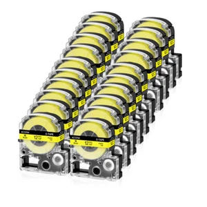 20PK Black on Yellow Compatible with Epson 212BYPX K-Sun KSun 212BY PX Tape 1/2" - Picture 1 of 11