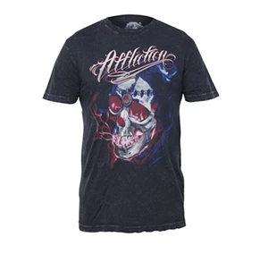 Affliction American Tattoo PAUL ACKER A10283 Men's Short Sleeve T-shirt Black - Picture 1 of 1