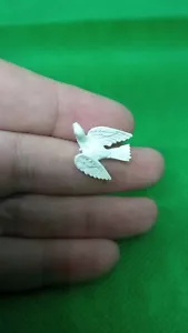 Pin de solapa de paloma de metal blanco vintage - Imagen 1 de 6