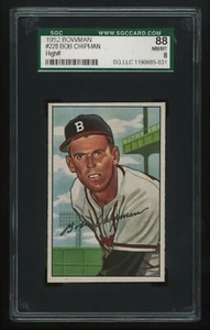 1952 Bowman Bob Chipman #228 SGC 8 NM MT - Foto 1 di 2
