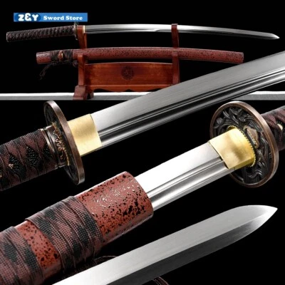 Espada funcional 1095 aço 小乌丸 Double Groove Katana pronta para combate Japão -Q8101 - Imagem 1 de 4