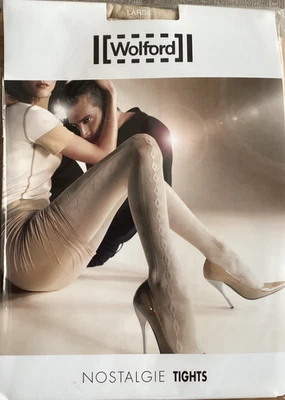 Medias Wolford Nostalgie patrón tradicional 50 den, talla grande, Sandy Breeze Foto 1 de 4