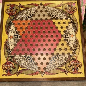 King Fu Mexican Checkers and Rummy Dragon Game Board 1938/39 Antique - Picture 1 of 2