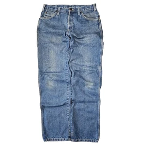 Dickies Jeans Mens 32x34 Carpenter Y2k Baggy Grunge Punk Streetwear 2000s Preppy - Picture 1 of 7