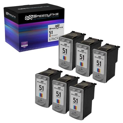 6PK Reman CL51 CL-51 for Canon Color Ink Cartridge MP150 MP160 MP460 MX300 MX310 - Image 1 of 4