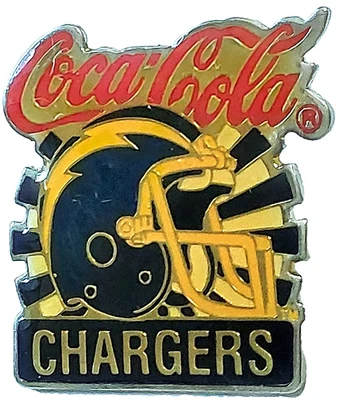 NFL San Diego Chargers Coca Cola 1985 Helmet Lapel Pin - Image 1 of 3