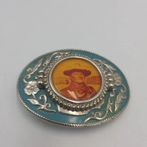 Hebilla de cinturón de moneda floral medallón John Wayne vintage El duque - Imagen 1 de 4
