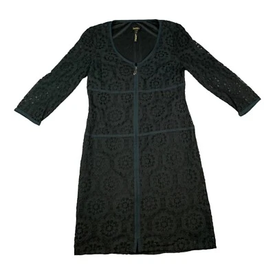 Laundry by Shelli Segal Dress Black Lacey Floral Pullover Women's Size 2 - Image 1 of 4